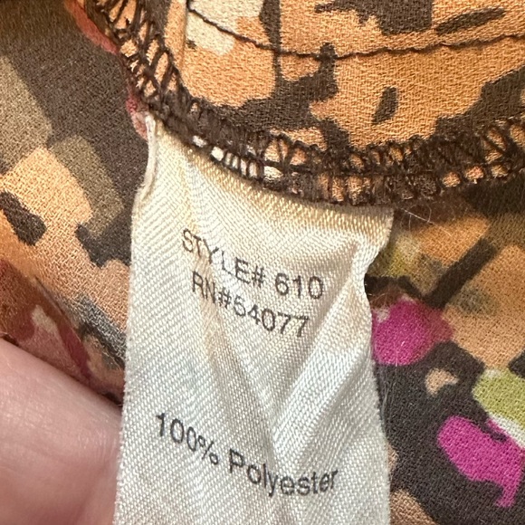 CABI style #610 Trellis Down To Earth Mosaic print brown tank top size Large - Picture 7 of 7